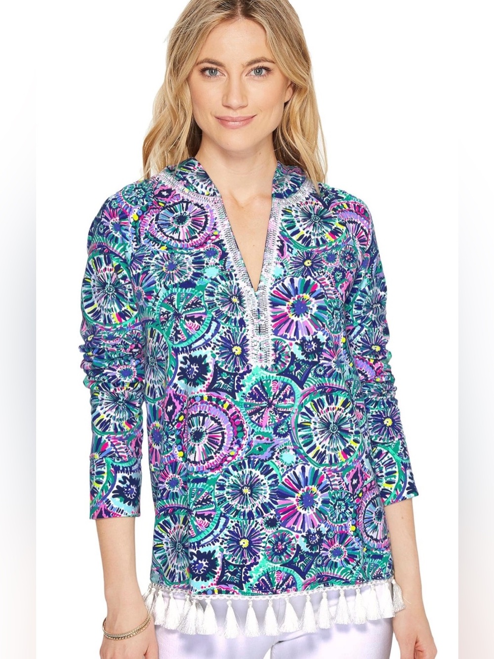 LILLY PULITZER HARMON POPOVER MULTI THE SWIN! - Picture 5 of 8